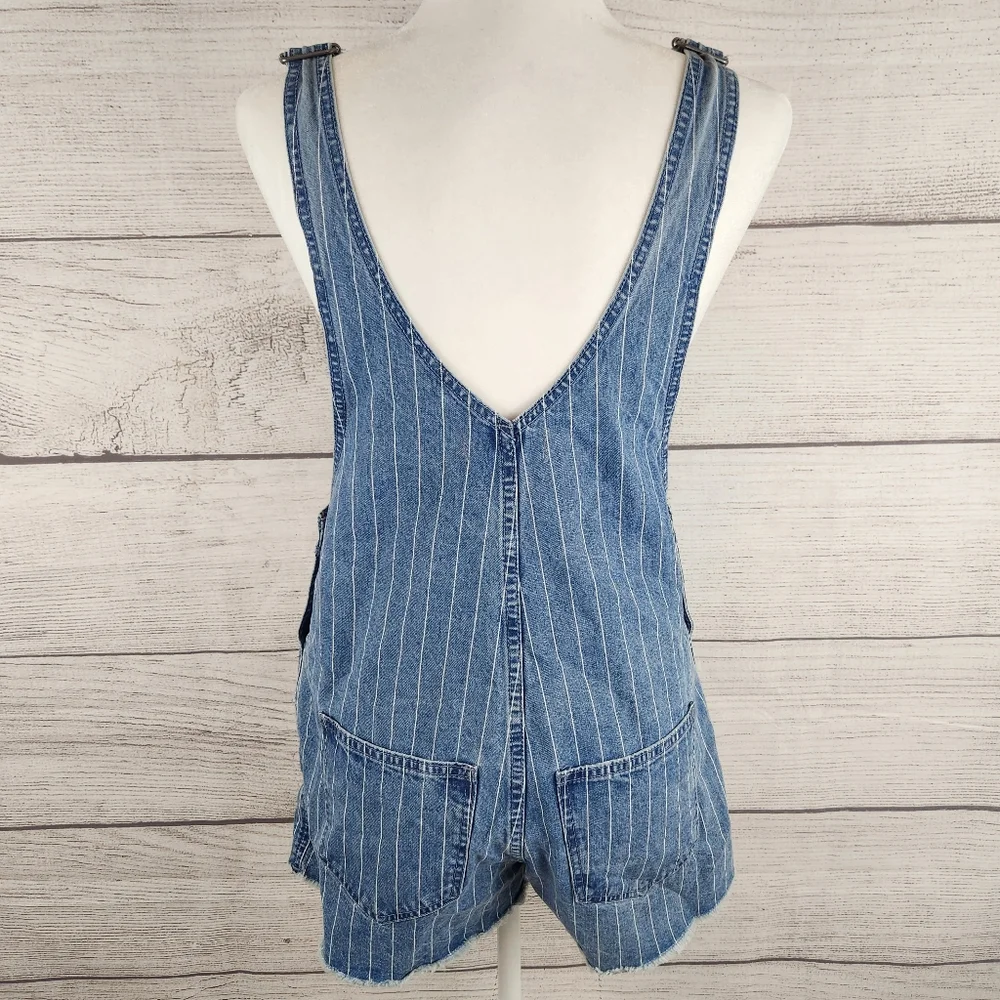 Madewell Pinyon Short Overalls in Pinstripe